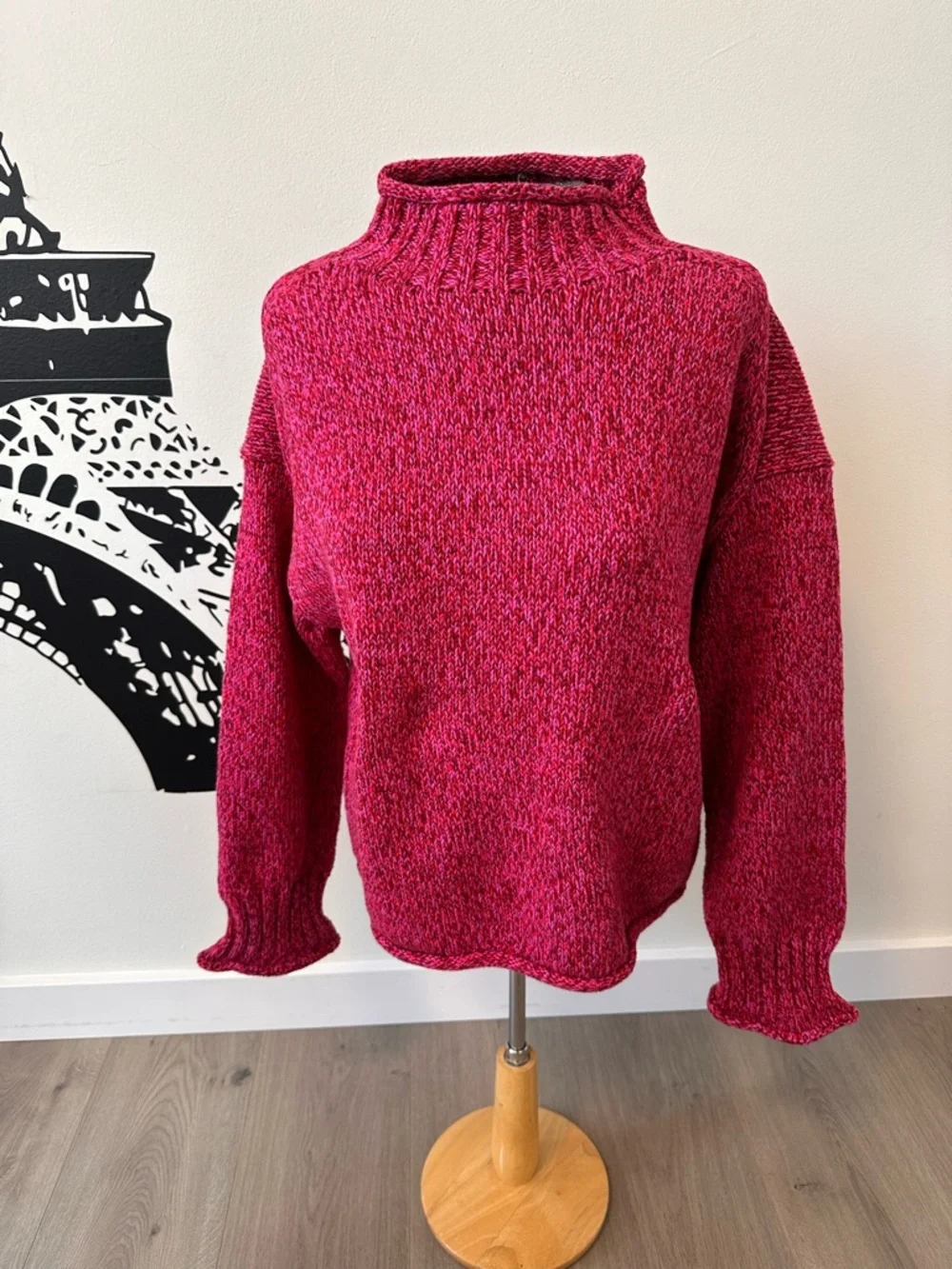 J. Crew Women's Crewneck Sweater in Heathered Raspberry - Picture 2 of 5